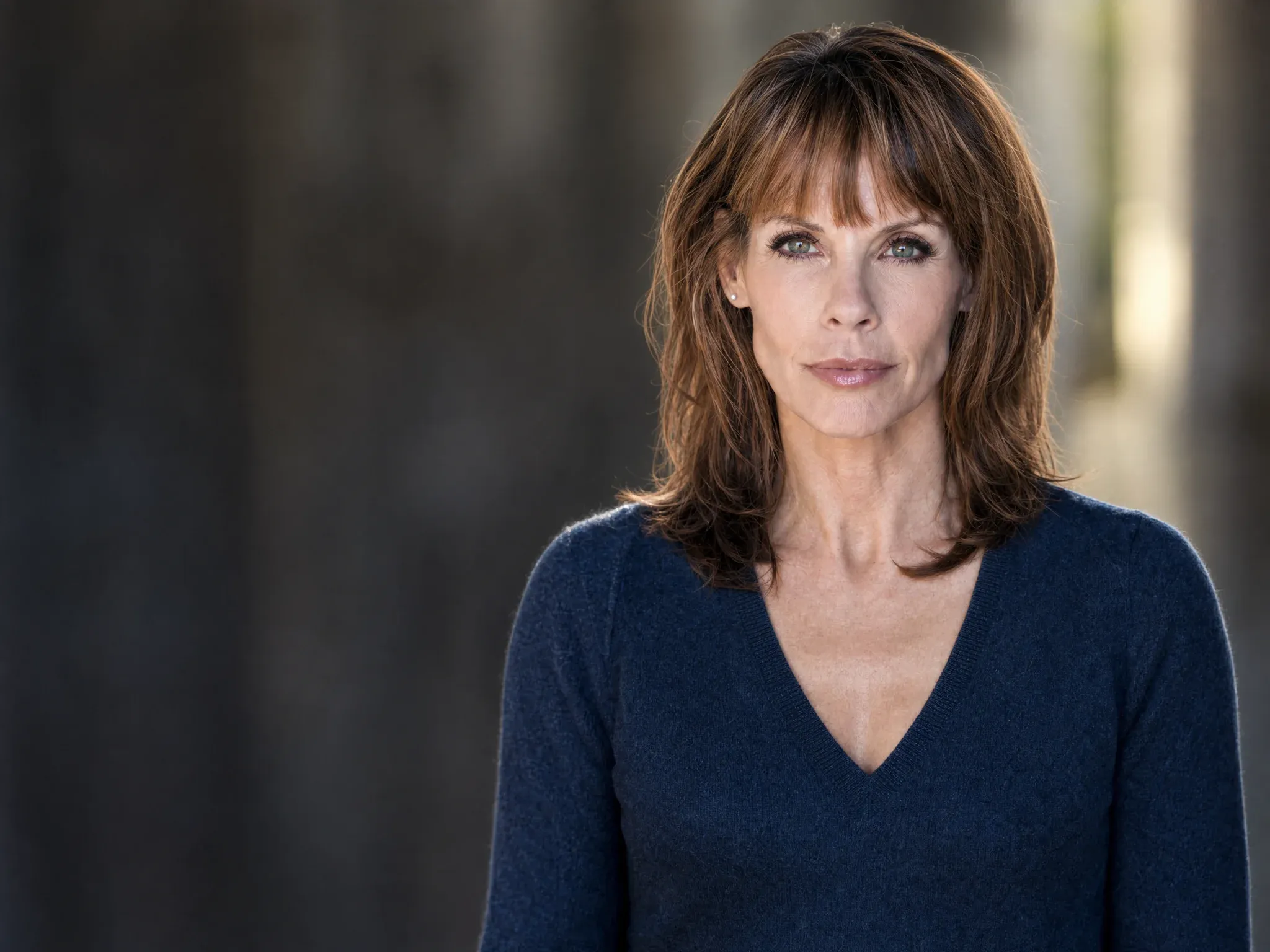 Portrait of an actress looking directly at the camera